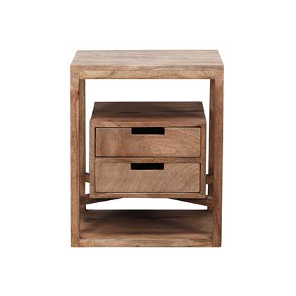 Hoyz – Nachtkastje Lean – Zwart/Bruin – 45x35x77 bestellen via beddenwinkel-online.nl