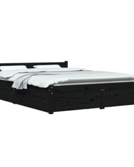 vidaXL Bedframe met lades zwart 160×200 cm bestellen via beddenwinkel-online.nl