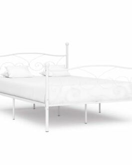 vidaXL Bedframe met lattenbodem metaal wit 160×200 cm bestellen via beddenwinkel-online.nl