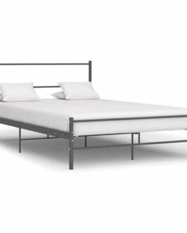 vidaXL Bedframe metaal grijs 160×200 cm bestellen via beddenwinkel-online.nl