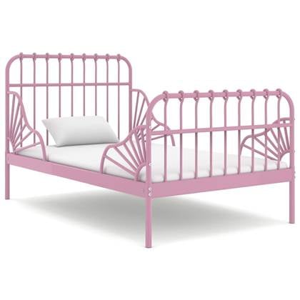 vidaXL Bedframe verlengbaar metaal roze 80×130|200 cm bestellen via beddenwinkel-online.nl