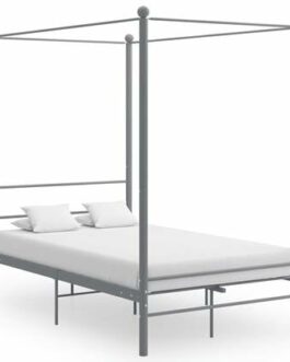 vidaXL Hemelbedframe metaal grijs 120×200 cm bestellen via beddenwinkel-online.nl