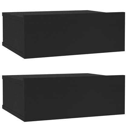 vidaXL Nachtkastjes zwevend 2 st 40x30x15 cm spaanplaat zwart bestellen via beddenwinkel-online.nl
