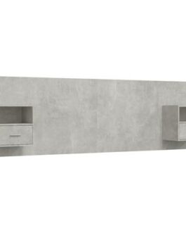vidaXL Hoofdbord met kastjes bewerkt hout betongrijs bestellen via beddenwinkel-online.nl