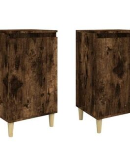 vidaXL Nachtkastjes 2 st 40x35x70 cm bewerkt hout gerookt eikenkleurig bestellen via beddenwinkel-online.nl