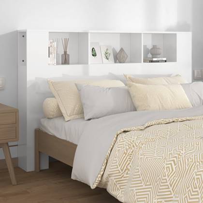 Prolenta Premium – Hoofdbordkast 160×18,5×104,5 cm hoogglans wit bestellen via beddenwinkel-online.nl