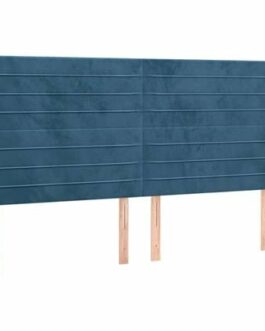 vidaXL Hoofdbord met randen 163x16x118|128 cm fluweel donkerblauw bestellen via beddenwinkel-online.nl
