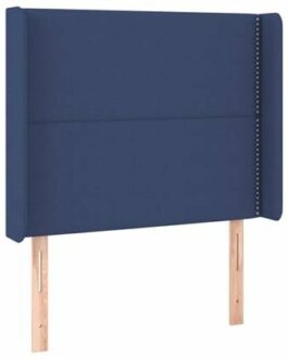 vidaXL Hoofdbord met randen 93x16x118|128 cm stof blauw bestellen via beddenwinkel-online.nl