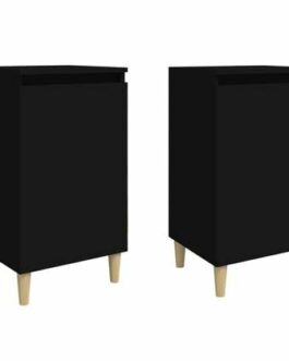 vidaXL Nachtkastjes 2 st 40x35x70 cm bewerkt hout zwart bestellen via beddenwinkel-online.nl