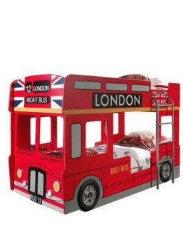 Vipack stapelbed London Bus – incl. LED – 132×99,6×215 cm – Leen Bakker bestellen via beddenwinkel-online.nl