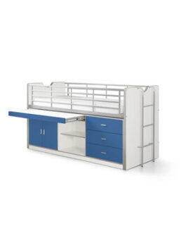 Vipack halfhoogslaper Bonny met uitschuifbaar bureau – blauw – 116x96x207 cm – Leen Bakker bestellen via beddenwinkel-online.nl