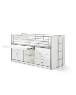 Vipack halfhoogslaper Bonny met uitschuifbaar bureau – wit – 116x96x207 cm – Leen Bakker bestellen via beddenwinkel-online.nl