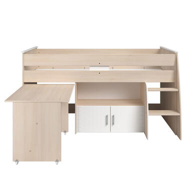 Vipack halfhoogslaper Pino met bureau en ladekast – wit – 114×105,4×209,4 cm – Leen Bakker bestellen via beddenwinkel-online.nl