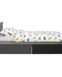 Bed Tempo incl. ladenset – grijs eikenkleur – 90×200 cm – Leen Bakker bestellen via beddenwinkel-online.nl