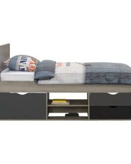 Bed Tempo incl. bedverhoger – grijs eikenkleur – 90×200 cm – Leen Bakker bestellen via beddenwinkel-online.nl