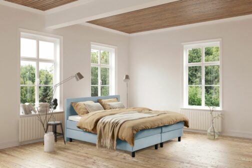 Boxspring Bed Isabella – 180×200 – Incl. Pocketmatras + Hoofdbord – Blauw bestellen via beddenwinkel-online.nl