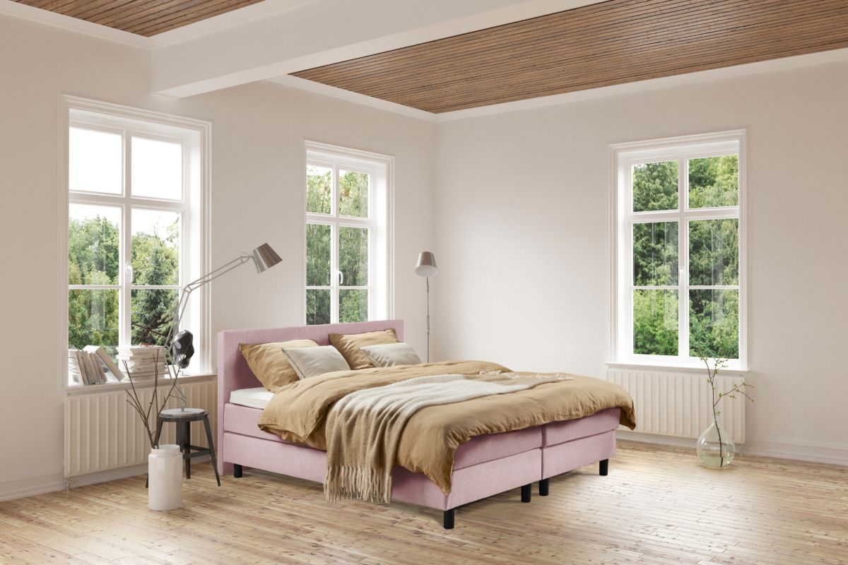 Boxspring Bed Isabella – 180×200 – Incl. Pocketmatras + Hoofdbord – Oud roze bestellen via beddenwinkel-online.nl