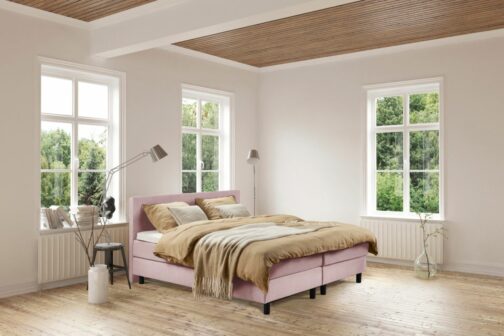 Boxspring Bed Isabella – 140×210 – Incl. Pocketmatras + Hoofdbord – Oud roze bestellen via beddenwinkel-online.nl