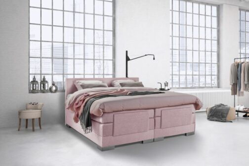 Boxspring Bed Julia – Elektrisch – 140×200 – Incl. Hoofdbord – Oud roze bestellen via beddenwinkel-online.nl