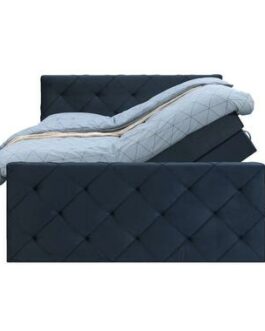 Boxspring met opbergruimte en voetbord Sonderborg – blauw – 180x200cm – Leen Bakker bestellen via beddenwinkel-online.nl