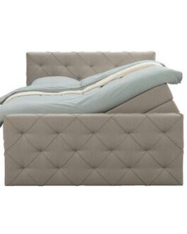 Boxspring met opbergruimte en voetbord Sonderborg – beige – 140x200cm – Leen Bakker bestellen via beddenwinkel-online.nl