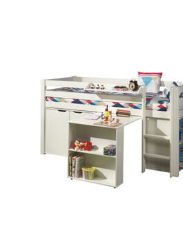 Vipack halfhoogslaper Pino met bureau – incl. kast – wit – 114x105x209,3 cm – Leen Bakker bestellen via beddenwinkel-online.nl