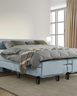 Boxspring Bed Sophia – Elektrisch – 160×200 – Incl. Hoofdbord – Blauw bestellen via beddenwinkel-online.nl