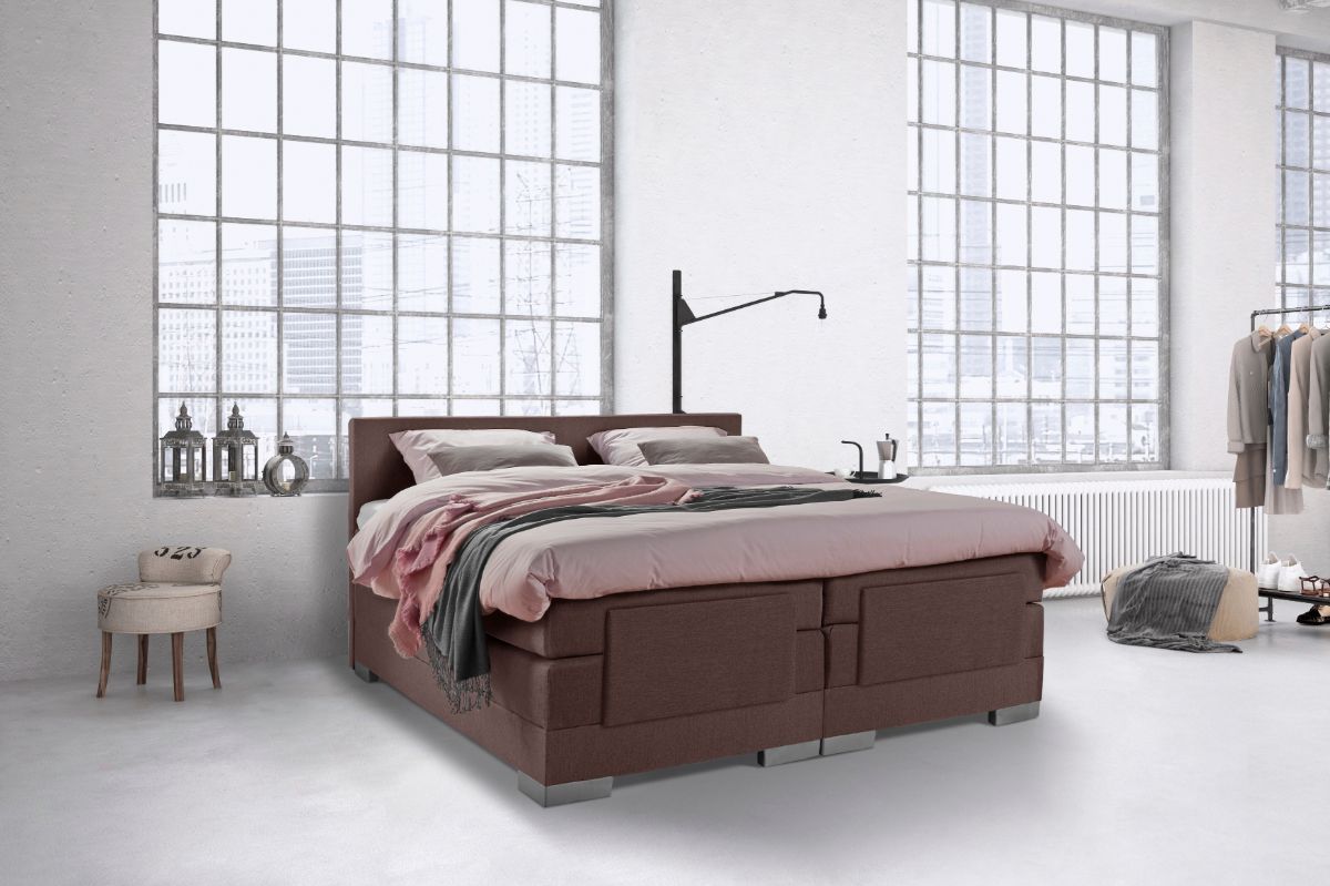 Boxspring Bed Julia – Elektrisch – 180×210 – Incl. Hoofdbord – Skai Zwart bestellen via beddenwinkel-online.nl