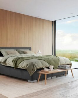 Boxspring Bed Sara – 140×220 – Incl. Pocketmatras + Hoofdbord – Antraciet bestellen via beddenwinkel-online.nl