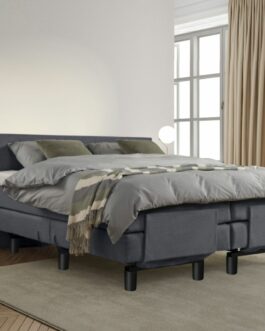 Boxspring Bed Sophia – Elektrisch – 140×200 – Incl. Hoofdbord – Skai Antraciet bestellen via beddenwinkel-online.nl