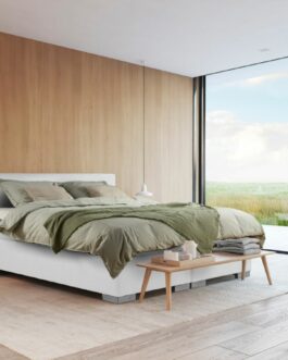 Boxspring Bed Sara – 160×210 – Incl. Pocketmatras + Hoofdbord – Skai Zwart bestellen via beddenwinkel-online.nl