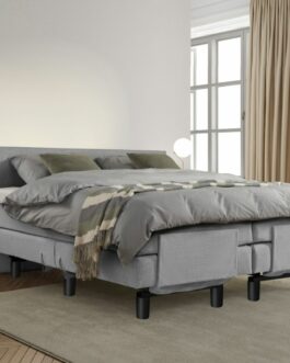 Boxspring Bed Sophia – Elektrisch – 140×200 – Incl. Hoofdbord – Grijs bestellen via beddenwinkel-online.nl