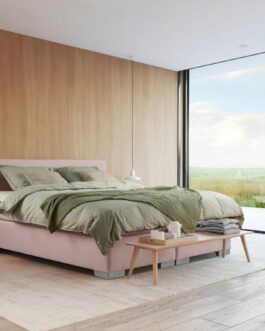 Boxspring Bed Sara – 160×220 – Incl. Pocketmatras + Hoofdbord – Skai Antraciet bestellen via beddenwinkel-online.nl