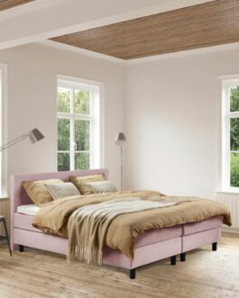 Boxspring Bed Isabella – 140×210 – Incl. Pocketmatras + Hoofdbord – Oud roze bestellen via beddenwinkel-online.nl