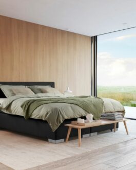 Boxspring Bed Sara – 140×220 – Incl. Pocketmatras + Hoofdbord – Zwart bestellen via beddenwinkel-online.nl