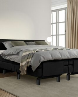 Boxspring Bed Sophia – Elektrisch – 180×200 – Incl. Hoofdbord – Zwart bestellen via beddenwinkel-online.nl