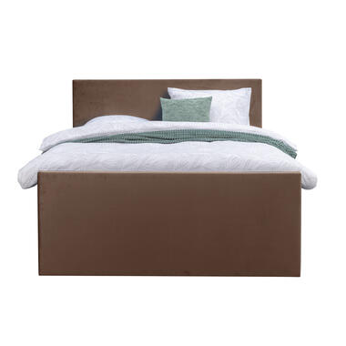 Boxspring met voetbord Sonderborg – groen – 140×200 cm – ronde poot – Leen Bakker bestellen via beddenwinkel-online.nl