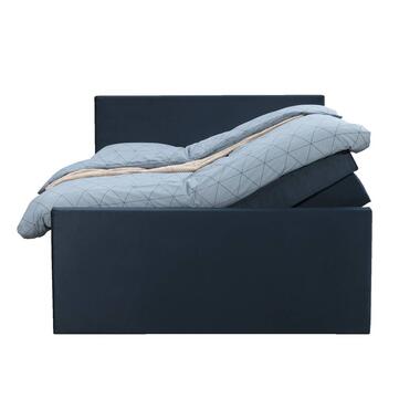 Boxspring Sonderborg – grijs – 180×200 cm – vierkante poot – Leen Bakker bestellen via beddenwinkel-online.nl