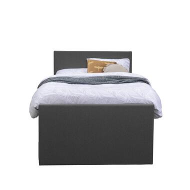 Boxspring Arendal – grijs – 90×200 cm – vierkante poot – Leen Bakker bestellen via beddenwinkel-online.nl