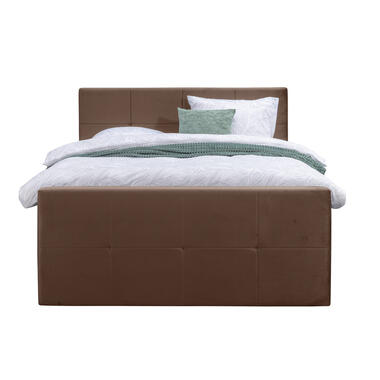 Boxspring Billund – beige – 140×200 cm – vierkante poot – Leen Bakker bestellen via beddenwinkel-online.nl