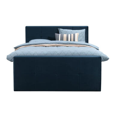 UMIX boxspring op maat Elin – velvet blauw – 160×200 cm – Leen Bakker bestellen via beddenwinkel-online.nl