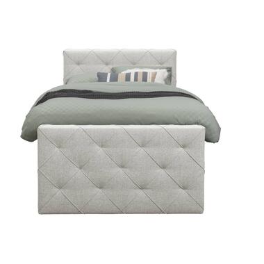 Boxspring Sonderborg – beige – 90×200 cm – vierkante poot – Leen Bakker bestellen via beddenwinkel-online.nl