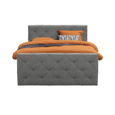 Boxspring Sonderborg – bruin – 180×200 cm – vierkante poot – Leen Bakker bestellen via beddenwinkel-online.nl