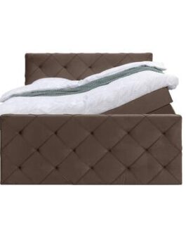 Boxspring met opbergruimte en voetbord Sonderborg – bruin – 160x200cm – Leen Bakker bestellen via beddenwinkel-online.nl