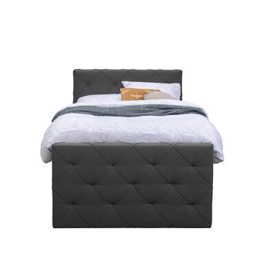 Boxspring met opbergruimte Sonderborg – grijs – 90×200 cm – Leen Bakker bestellen via beddenwinkel-online.nl