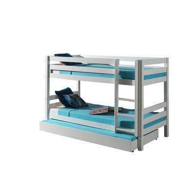 Vipack stapelbed Luca – wit/zwart – 210×90,4×106,8 cm – Leen Bakker bestellen via beddenwinkel-online.nl