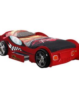 Vipack autobed Turbo Racing – rood – 63x111x225 cm – Leen Bakker bestellen via beddenwinkel-online.nl