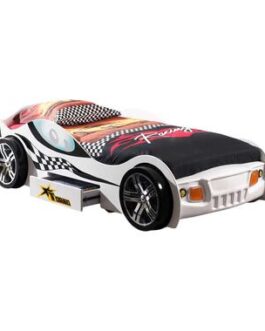 Vipack autobed Turbo Racing – wit – 63x111x225 cm – Leen Bakker bestellen via beddenwinkel-online.nl