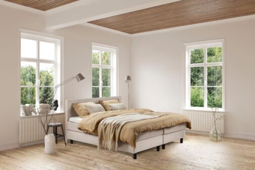 Boxspring Bed Isabella – 140×210 – Incl. Pocketmatras + Hoofdbord – Ecru bestellen via beddenwinkel-online.nl