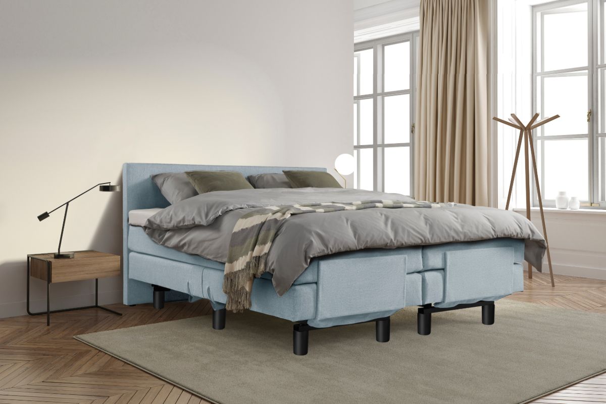 Boxspring Bed Sophia – Elektrisch – 160×210 – Incl. Hoofdbord – Skai Taupe bestellen via beddenwinkel-online.nl